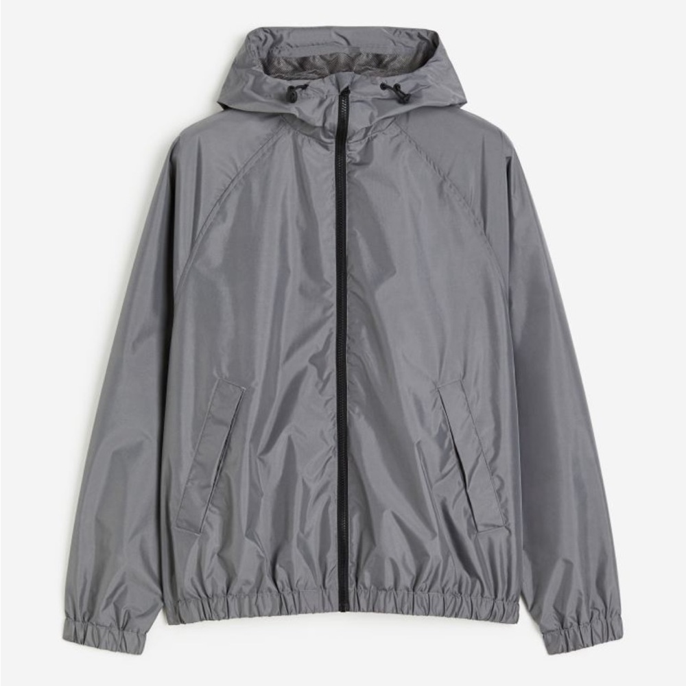 H&M regular fit windbreaker dark gray size S NWT